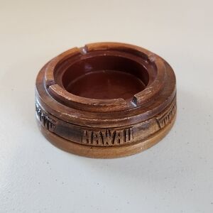 Vintage Hawaii Carved Wood Ashtray 1960's Hawaiian Tiki Bar Decor 60s Eclectic